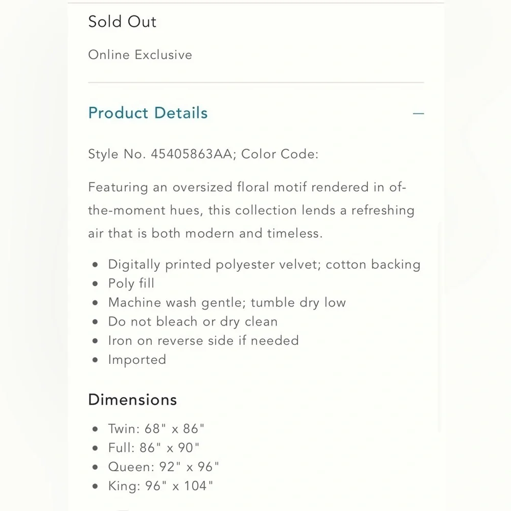 Anthropologie Velvet Hollyhock Quilt Size Queen with Shams NWT